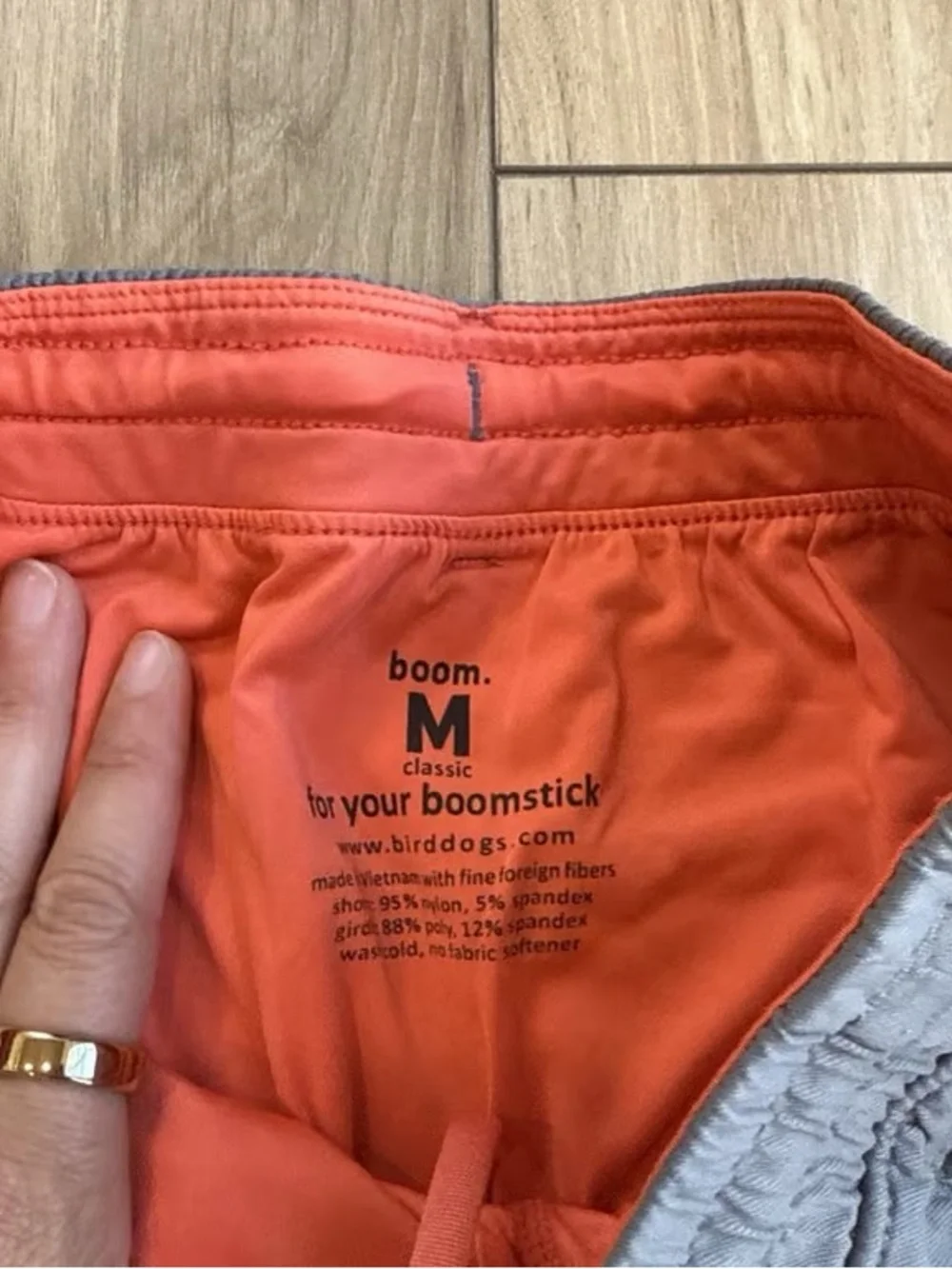 Birddogs Men's Swim Trunks - Gray with Coral Lining